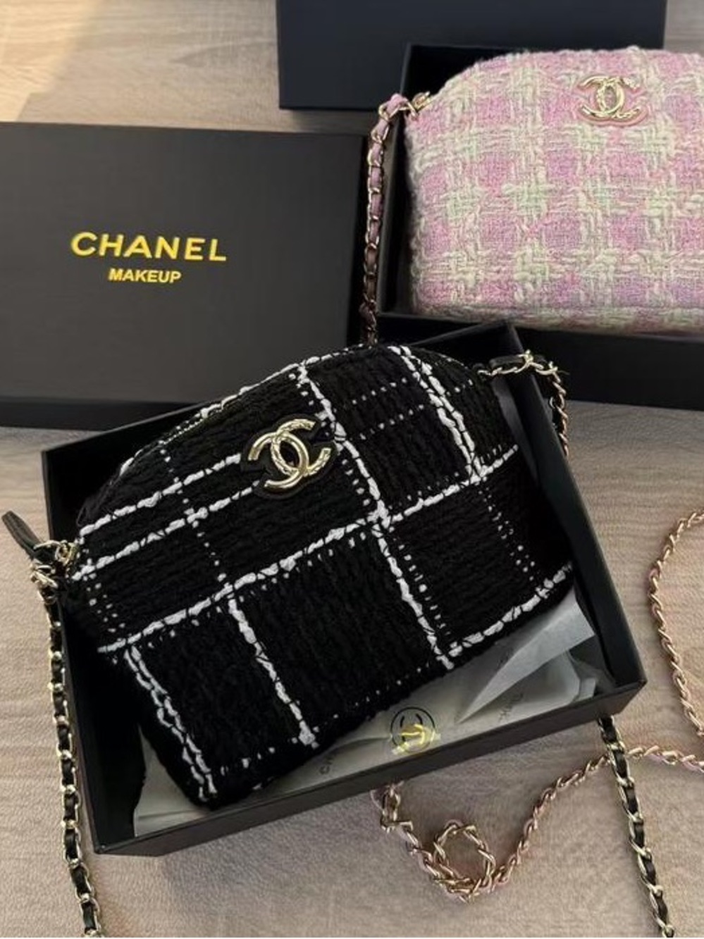 GWP-CHANEL Tweed Mini Crossbody Set in Black